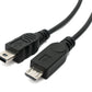 SYSTEM-S USB 2.0 Kabel 30cm Mini B Buchse zu Stecker & Micro B Stecker Adapter in Schwarz