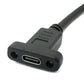 SYSTEM-S USB 3.1 Kabel 50 cm Typ C Stecker zu Buchse Schraube Winkel in Schwarz
