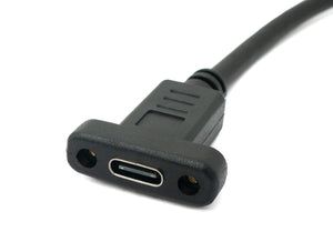 SYSTEM-S USB 3.1 Kabel 50 cm Typ C Stecker zu Buchse Schraube Winkel Adapter in Schwarz