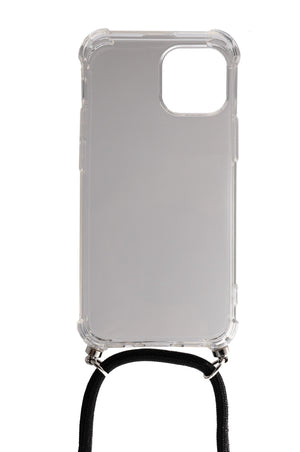 Funda protectora de silicona SYSTEM-S con cuello en funda transparente para iPhone 13 Mini