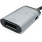 SYSTEM-S 3in1 Adapter DP 1.4 Buchse & 2x USB 3.1 Typ C Buchse zu Typ C Stecker Kabel Grau