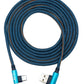 SYSTEM-S USB 3.1 Kabel 2 m Typ C Stecker zu 3.0 Typ A Stecker geflochten Winkel in Blau
