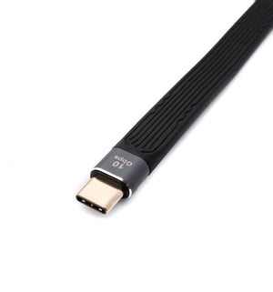 SYSTEM-S USB 3.1 Gen 2 cable 13 cm type C plug to 3.0 A plug flat flexible adapter