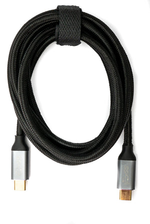 USB 3.1 Gen 2 100W cable 2 m Type C male to male braided adapter in black