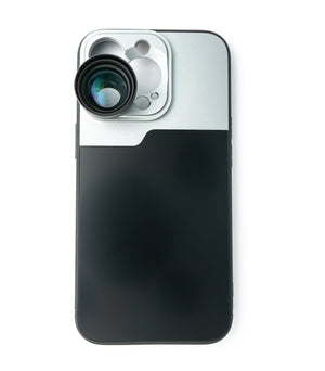 SYSTEM-S Zoom Linse 3x Tele Objektiv Filter mit Hülle in Schwarz für iPhone 13 Pro
