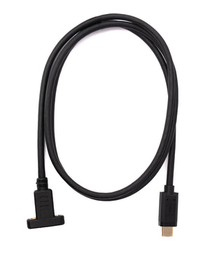 SYSTEM-S USB 3.1 Kabel 100 cm Typ C Stecker zu Buchse Schraube Adapter in Schwarz