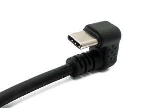 SYSTEM-S USB 3.1 Kabel 30 cm Typ C Stecker zu 2.0 Mini B Buchse 180° Winkel in Schwarz