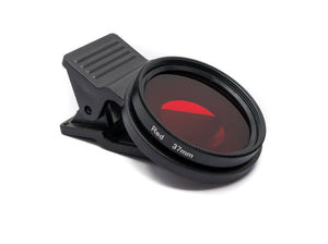 Filtre couleur SYSTEM-S rouge couleur de lentille 37 mm avec clip pour smartphones en noir