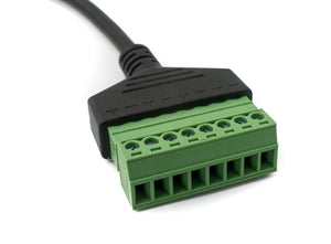 Cable LAN SYSTEM-S Conector hembra RJ45 de 30 cm a adaptador de enchufe PCB de 5 pines en negro