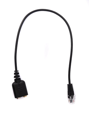 Adaptateur casque téléphonique SYSTEM-S 20 cm prise RJ9 vers 2x câble audio jack 3,5 mm noir