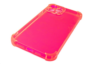 Funda protectora de silicona SYSTEM-S en funda transparente rosa para iPhone 13 Pro Max