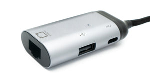 SYSTEM-S 3in1 Adapter LAN Buchse & USB 2.0 Typ A Buchse & 2x 3.1 C Buchse zu C Stecker