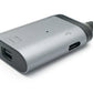 Adaptateur 3 en 1 prise Mini DP 1.4 & 2x prise USB 3.1 Type C vers prise Type C gris