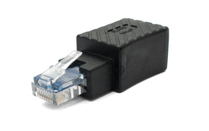 Adaptador LAN SYSTEM-S Toma RJ45 para enchufar cable adaptador Ethernet en negro