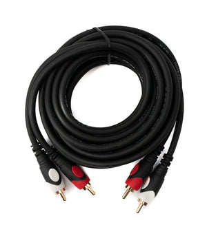 Câble SYSTEM-S Cinch 2 RCA 3 m adaptateur AV stéréo mâle vers mâle en noir