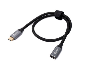Cable USB 3.1 Gen 2 100W 50cm Tipo C Adaptador Macho a Hembra en Negro