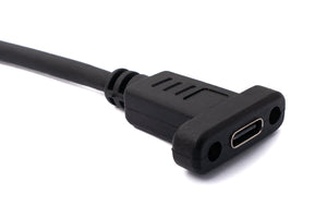 Cable USB 3.1 SYSTEM-S 180 cm Tipo C adaptador angular de tornillo macho a hembra en color negro