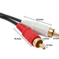 SYSTEM-S Cinch 2 RCA Kabel 15 m Stecker zu AUX 3,5 mm Klinke Stecker Stereo AV in Schwarz