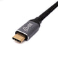 SYSTEM-S USB 3.1 Gen 2 100W Kabel 2 m Typ C Stecker zu Stecker Winkel geflochten Adapter in Schwarz