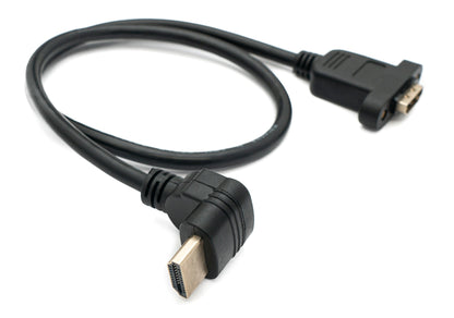 Cavo HDMI 1.4 da 50 cm tipo A adattatore maschio-maschio con angolo di vite in nero