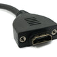 SYSTEM-S HDMI 1.4 Kabel 23 cm Typ A Buchse zu Buchse Schraube in Schwarz