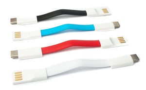 SYSTEM-S USB 3.1 Schlüssel Anhänger Kabel 10cm Typ C Stecker zu 2.0 Typ A Stecker in Blau