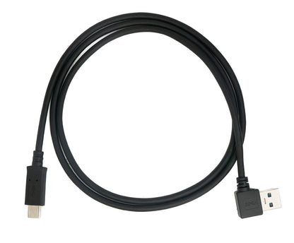 SYSTEM-S USB 3.1 cable 1 m type C plug to type A plug angle adapter in black