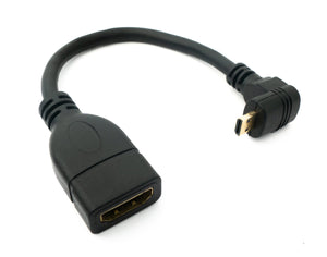 Cavo HDMI 1.4 da 20 cm femmina a micro maschio adattatore angolare in nero