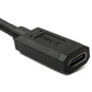 SYSTEM-S USB 3.1 U Turn 1,8 m Kabel Typ C Stecker zu Buchse 360° Winkel in Schwarz