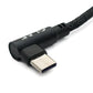 SYSTEM-S USB 3.1 Kabel 100cm Typ C Stecker zu 3.0 Typ A Stecker geflochten Winkel Schwarz