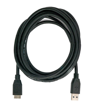 SYSTEM-S USB 3.0 Kabel 3 m Micro B Stecker zu Typ A Stecker Adapter in Schwarz