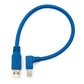 Câble USB 3.0 30 cm type B mâle vers type A mâle angle en bleu