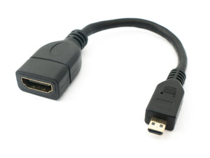 Cavo HDMI 1.4 adattatore da 20 cm femmina a micro maschio in nero