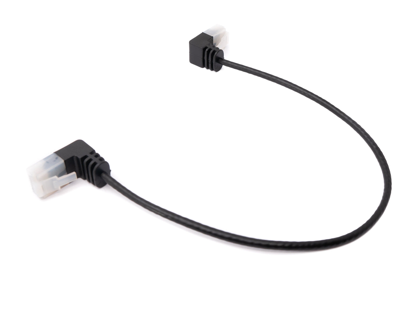 SYSTEM-S LAN cable 25 cm RJ45 8P8C STP Cat6 plug to plug angle adapter black