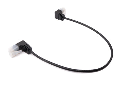 SYSTEM-S LAN Kabel 25 cm RJ45 8P8C STP Cat6 Stecker zu Stecker Winkel Schwarz