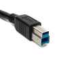 SYSTEM-S USB 3.0 Kabel 8 m Typ B Stecker zu A Stecker Adapter in Schwarz
