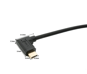 SYSTEM-S USB 3.1 Gen 2 Kabel 60 cm Typ C Stecker zu Buchse Winkel Adapter in Schwarz