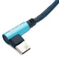 SYSTEM-S USB 3.1 Kabel 100cm Typ C Stecker Typ A Stecker geflochten Winkel in Blau
