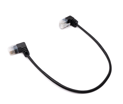 SYSTEM-S LAN cable 25 cm RJ45 8P8C STP Cat6 plug to plug angle adapter black