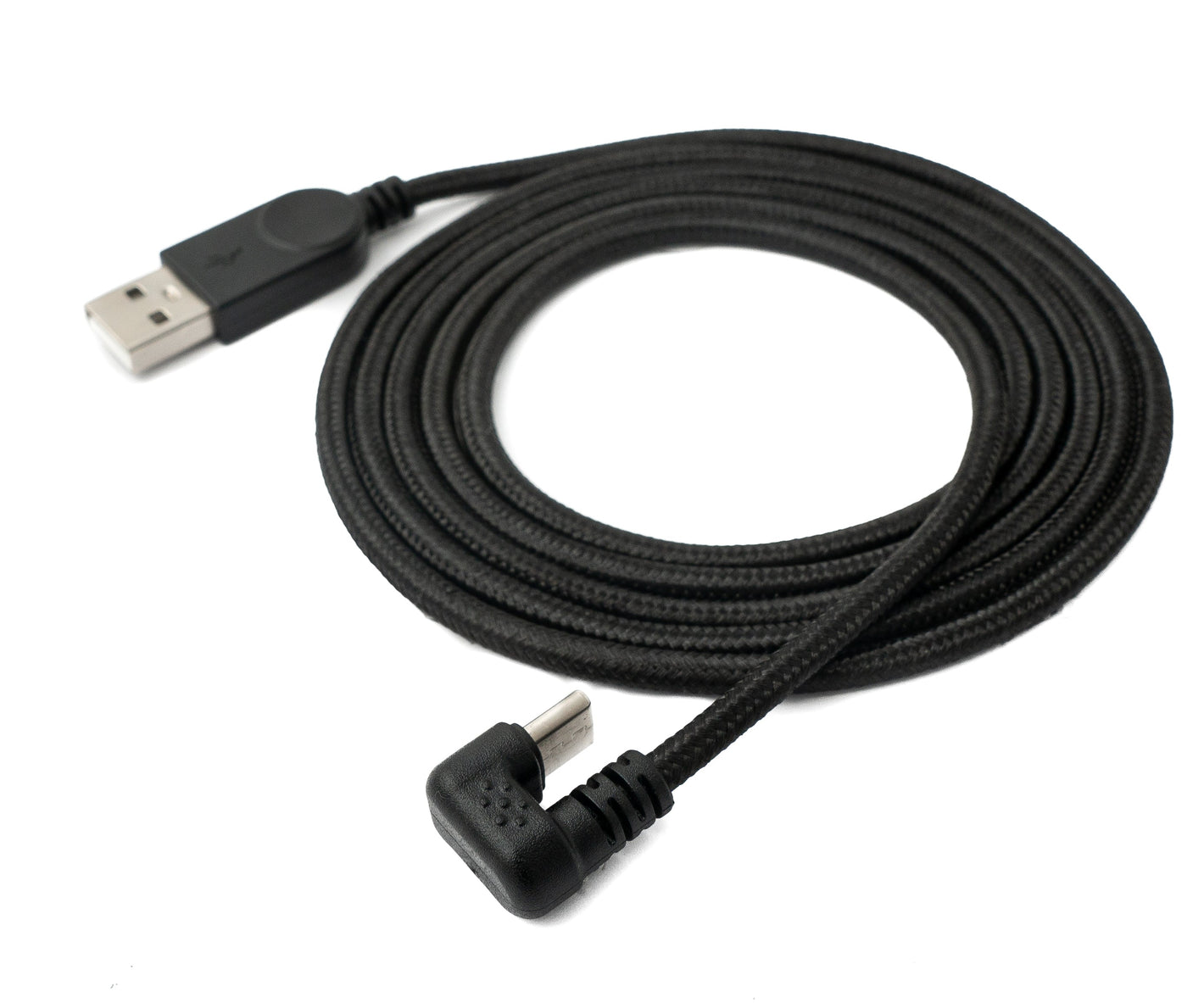 SYSTEM-S USB 3.1 cable 1.5m type C plug to 2.0 A plug braided 180° angle black