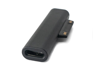 SYSTEM-S USB 3.1 Lade Adapter Typ C Stecker für Microsoft Surface magnetisch LED Schwarz