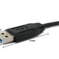 SYSTEM-S USB 3.0 Kabel 30 cm Micro B Stecker zu Typ A Stecker Schraube in Schwarz