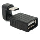 SYSTEM-S USB 3.1 U Turn 180° Adapter Typ C Stecker zu 2.0 Typ A Buchse Kabel in Schwarz