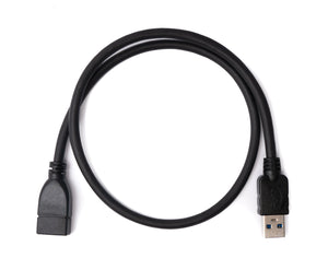 SYSTEM-S USB 3.0 Kabel 50 cm Typ A Stecker zu Buchse Adapter in Schwarz