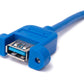 Cable USB 3.0 SYSTEM-S de 30 cm tipo A adaptador de tornillo macho a hembra en color azul