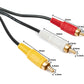 SYSTEM-S Cinch 3 RCA Kabel 5 m Stecker zu Stecker Stereo & Composite AV Adapter Schwarz