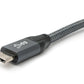 SYSTEM-S USB 3.1 Gen 2 Kabel 150 cm Typ C Stecker zu Stecker Winkel geflochten Adapter in Grau
