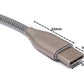 Cable USB 3.1 SYSTEM-S 100cm Tipo C Macho a 2.0 Tipo A Hembra Adaptador de Resorte Metálico Gris