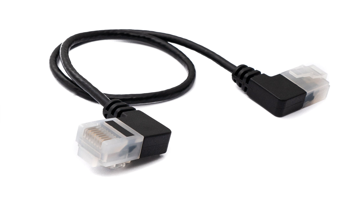 Cable LAN SYSTEM-S 25 cm RJ45 8P8C STP Cat6 Adaptador Ángulo Macho a Macho Negro