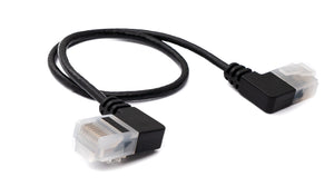 SYSTEM-S Câble LAN 25 cm RJ45 8P8C STP Cat6 Adaptateur Angle Mâle vers Mâle Noir